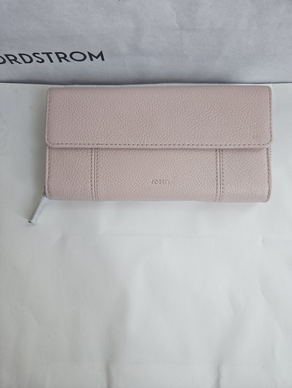 NWT Women's Fossil Jori RFID Flap Clutch Wallet Pink/Coral SWL3009590